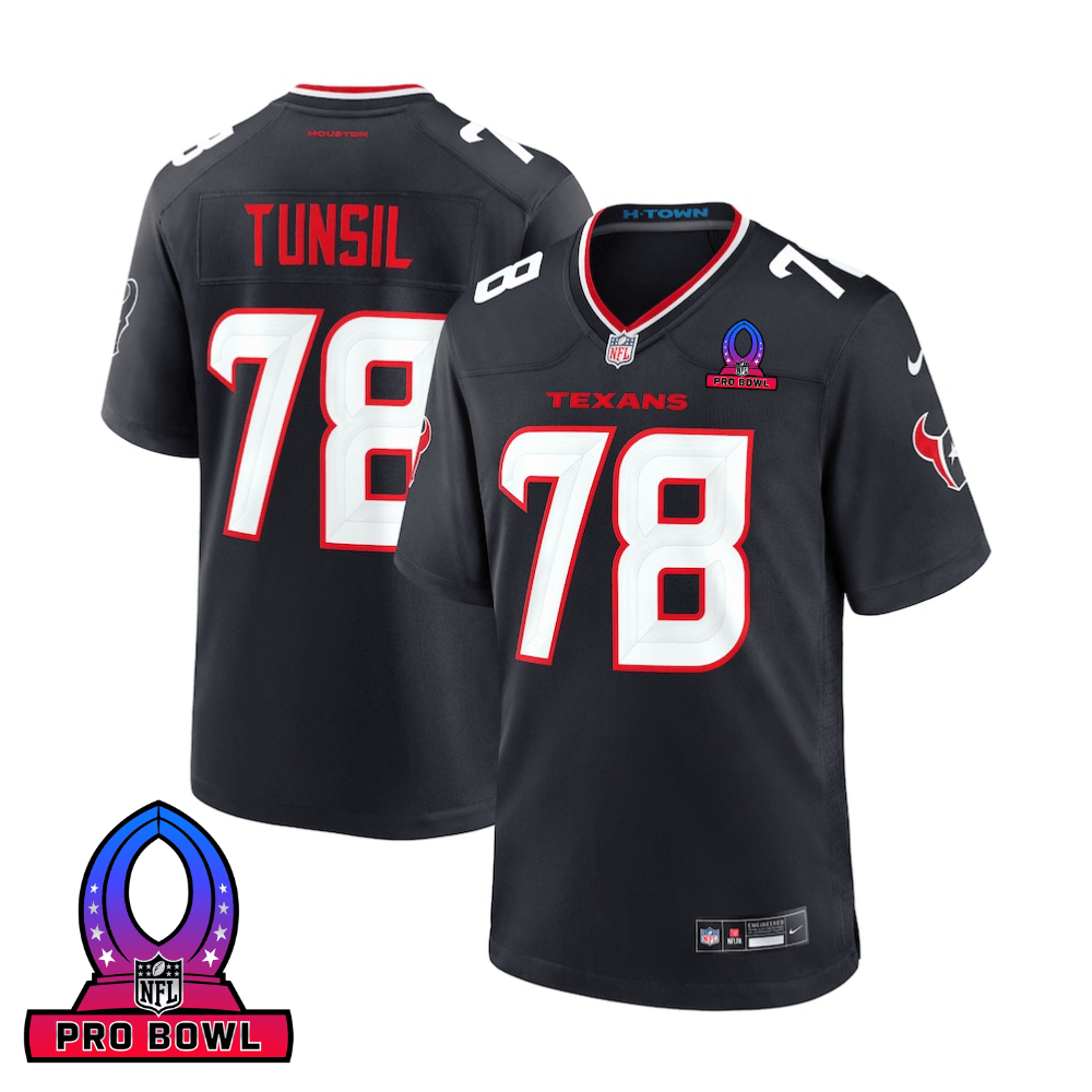 Laremy Tunsil 78 Houston Texans 2025 Pro Bowl Patch Game Men Jersey - Navy JS8836 nicesnker