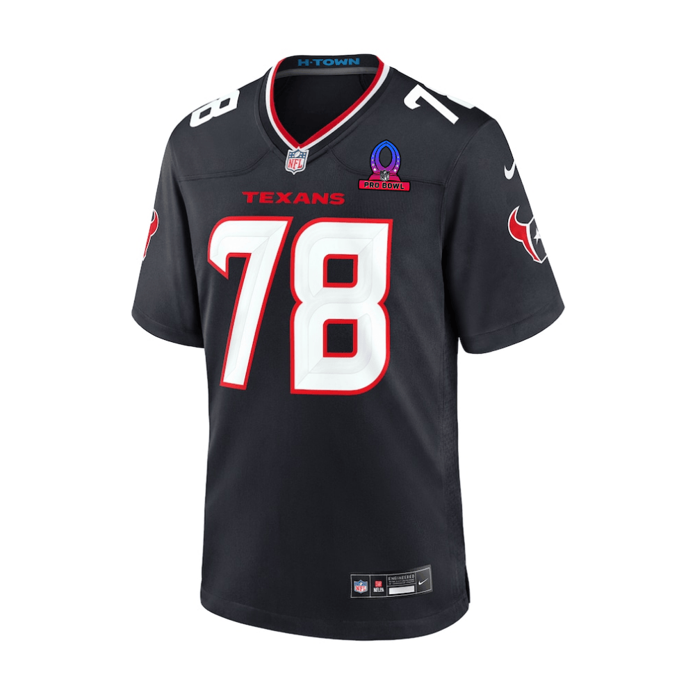 Alternative view of Laremy Tunsil 78 Houston Texans 2025 Pro Bowl Patch Game Men Jersey - Navy JS8836 nicesnker