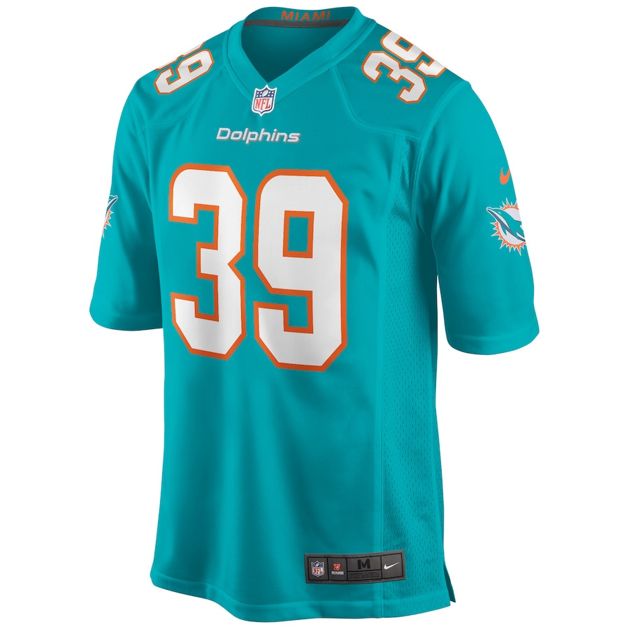 Alternative view of Larry Csonka 39 Miami Dolphins Men Game Retired Jersey - Aqua JS4167 nicesnker