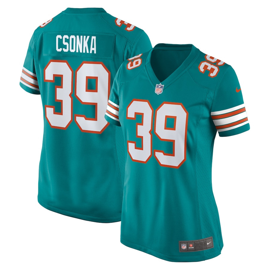 Larry Csonka 39 Miami Dolphins Women Retired Jersey - Aqua JS7358 nicesnker