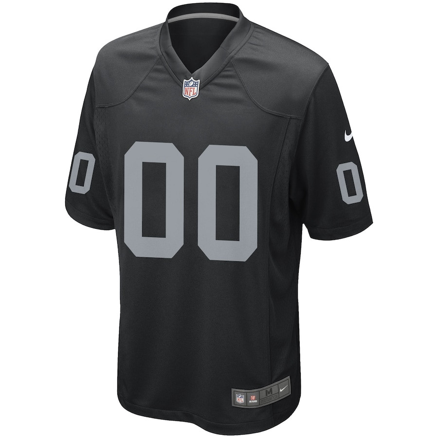 Alternative view of Las Vegas Raiders Men Custom Game Jersey - Black JS9214 nicesnker