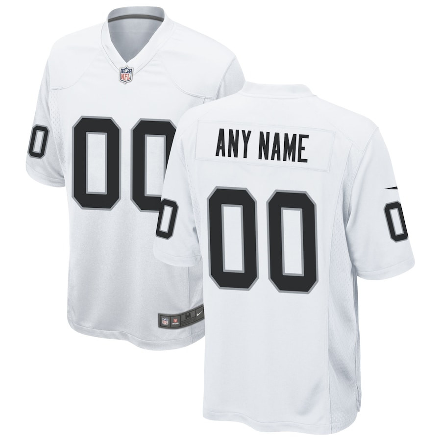 Las Vegas Raiders Men Custom Game Jersey - White JS3309 nicesnker