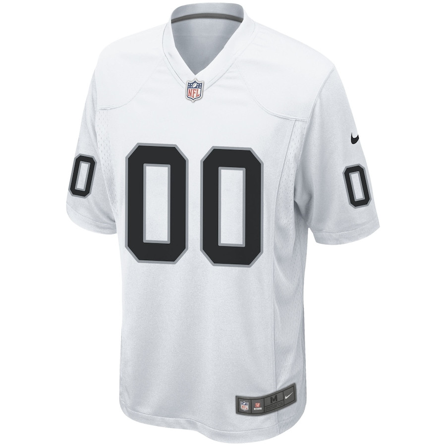 Alternative view of Las Vegas Raiders Men Custom Game Jersey - White JS3309 nicesnker