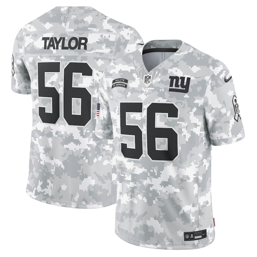 Lawrence Taylor 56 New York Giants 2024 Salute to Service Retired Player Limited Men Jersey - Arctic Camo JS7370 nicesnker