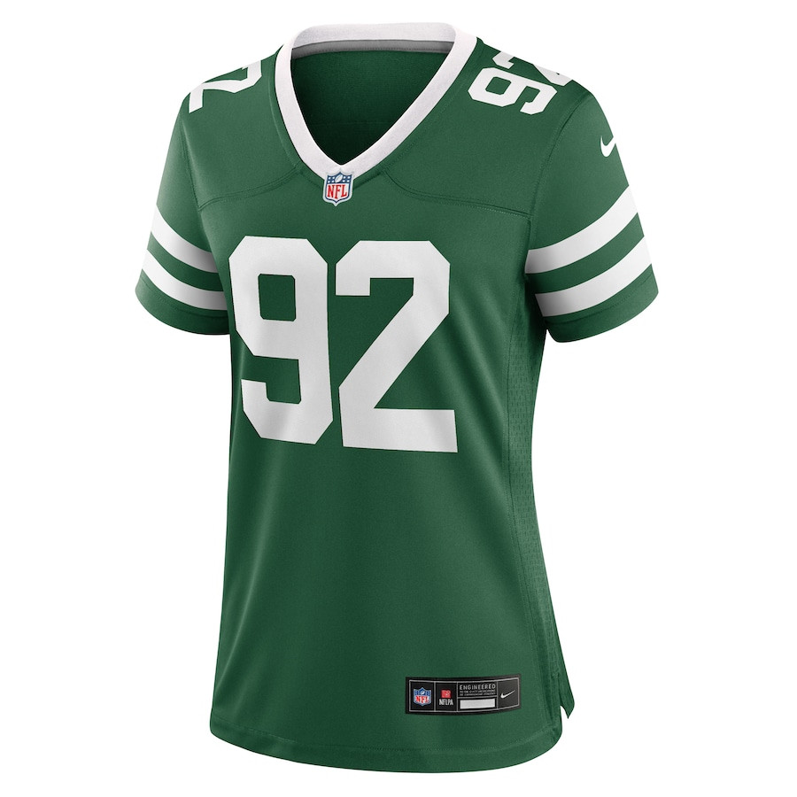 Alternative view of Leki Fotu 92 New York Jets Women's Team Game Jersey - Legacy Green JS6918 nicesnker