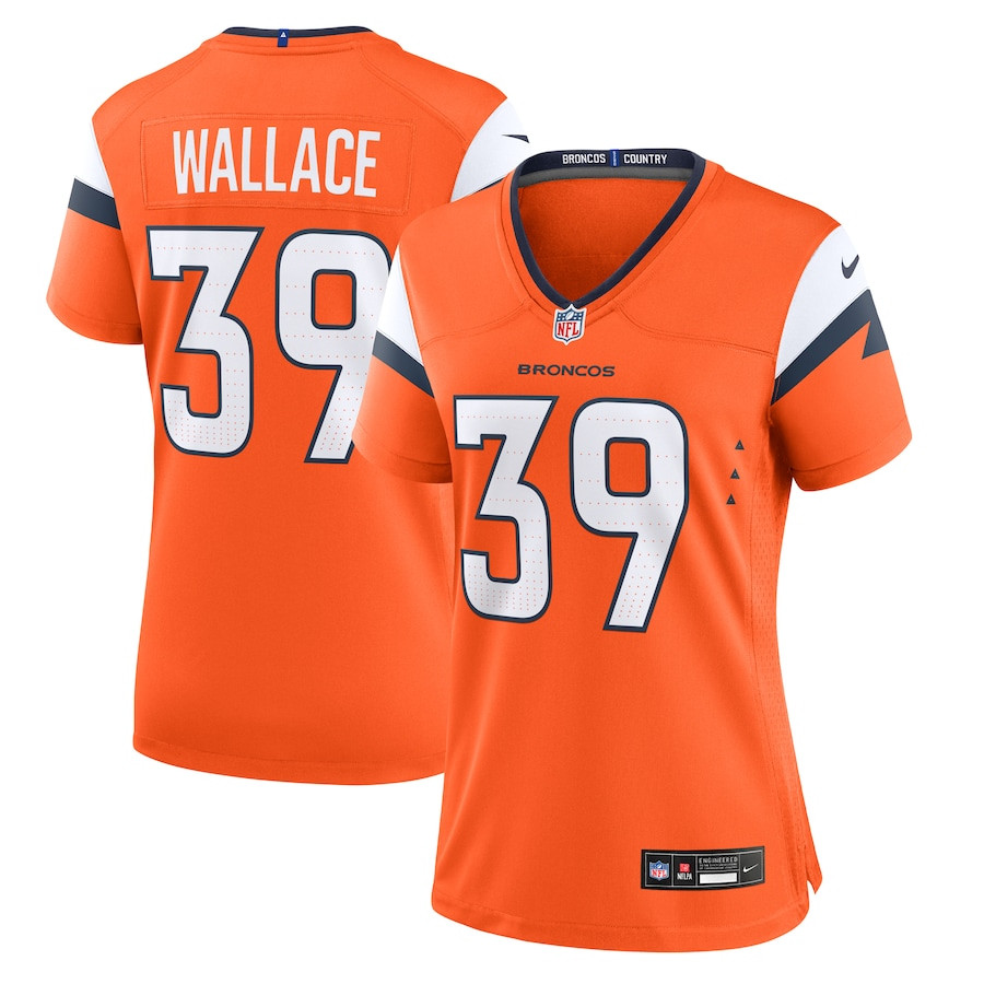Levi Wallace 39 Denver Broncos Women's Team Game Jersey - Orange JS9911 nicesnker