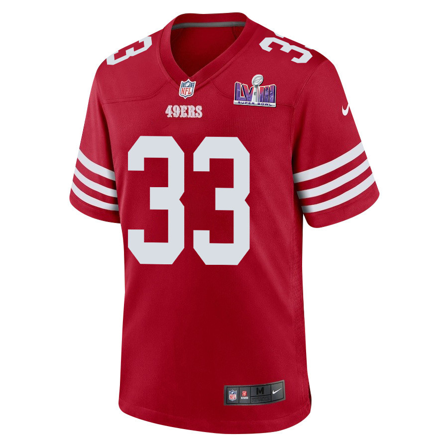 Alternative view of Logan Ryan 33 San Francisco 49ers Super Bowl LVIII Patch Game Men Jersey - Scarlet JS9992 nicesnker