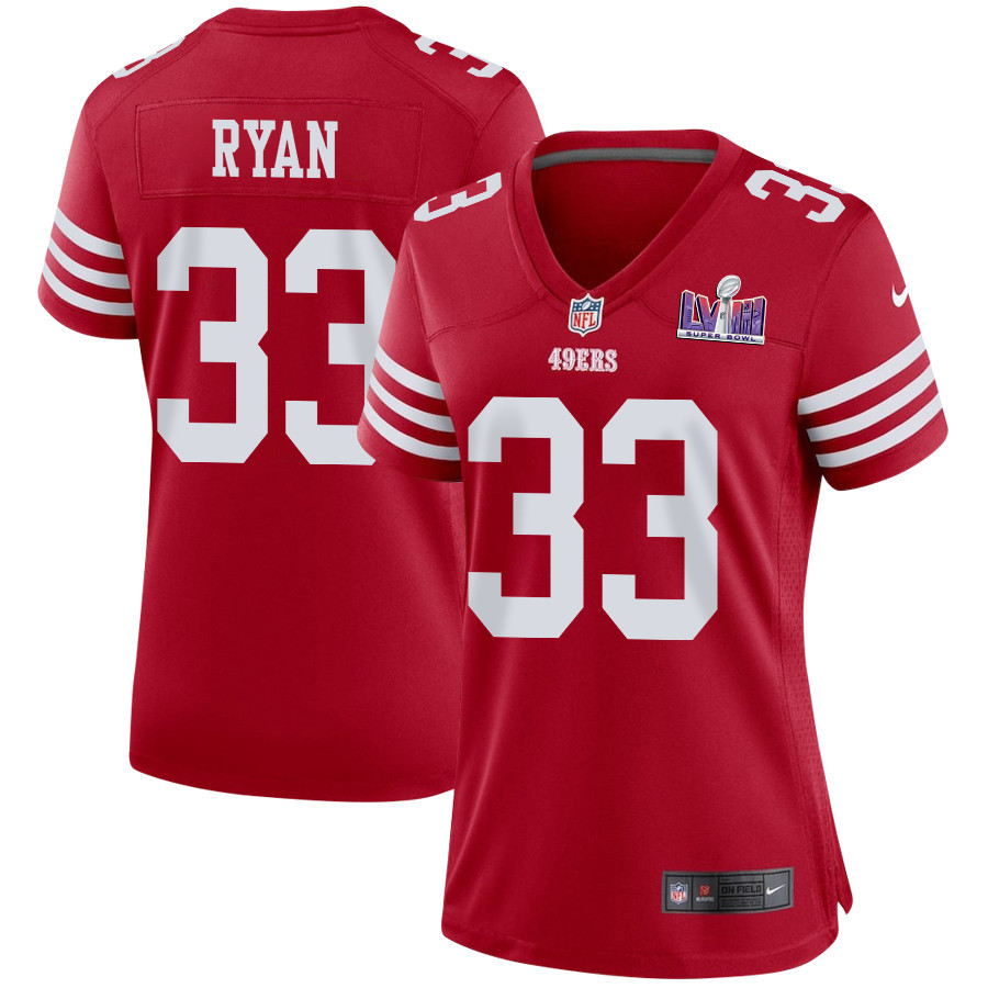 Logan Ryan 33 San Francisco 49ers Super Bowl LVIII Patch Game Women Jersey - Scarlet JS4978 nicesnker