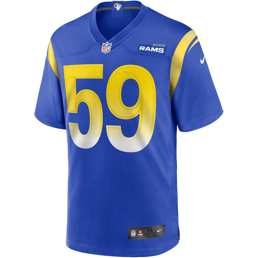 Alternative view of London Fletcher 59 Los Angeles Rams Men Game Retired Jersey - Royal JS6844 nicesnker