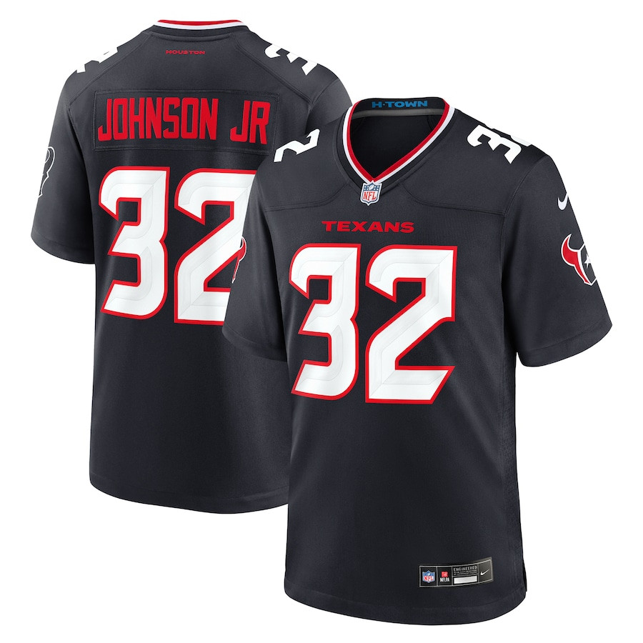 Lonnie Johnson Jr. 32 Houston Texans Team Game Men Jersey - Navy JS4670 nicesnker