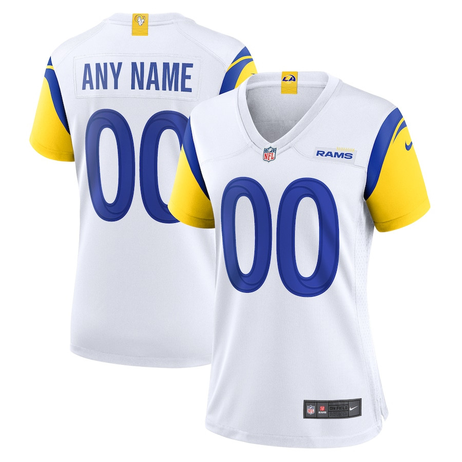 Los Angeles Rams Women Alternate Custom Jersey - White JS6378 nicesnker
