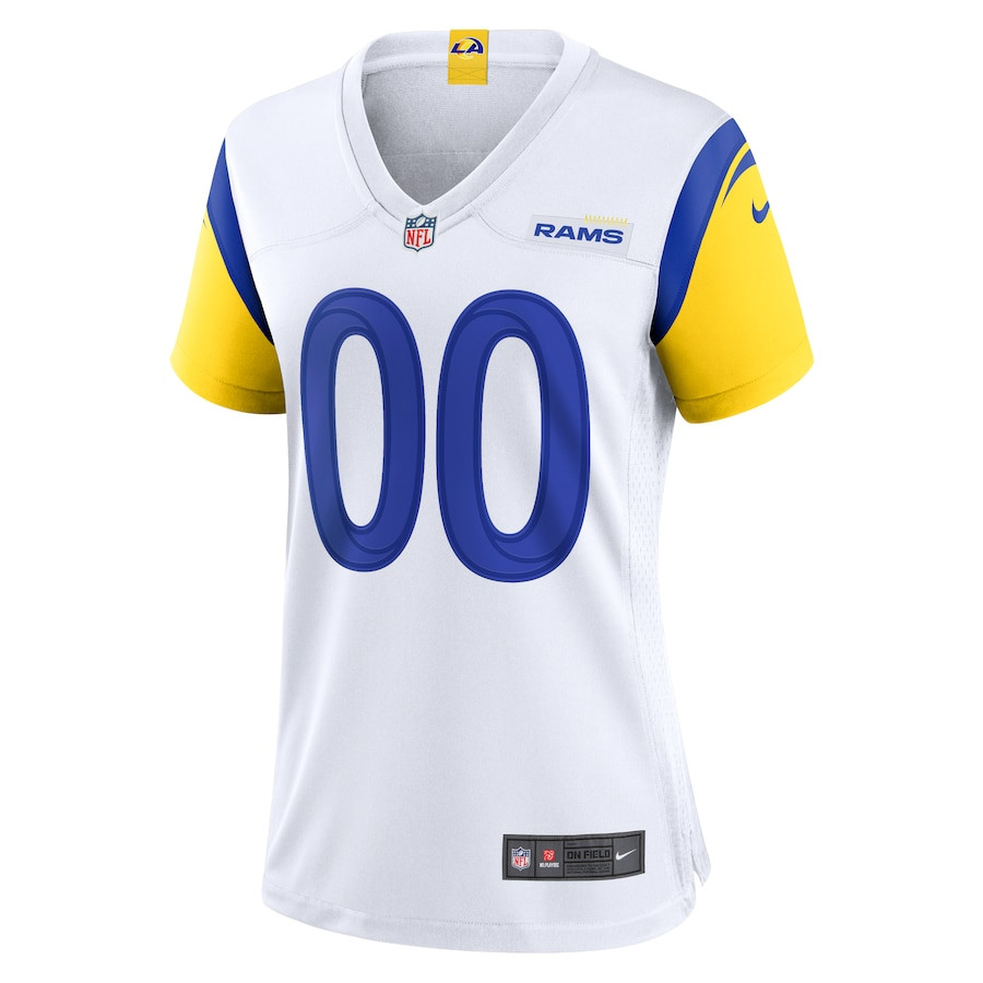 Alternative view of Los Angeles Rams Women Alternate Custom Jersey - White JS6378 nicesnker