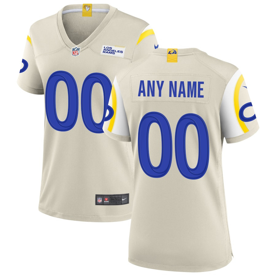 Los Angeles Rams Women Custom Game Jersey - Bone JS5388 nicesnker