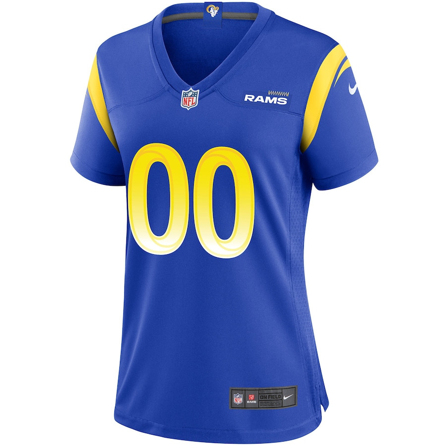 Alternative view of Los Angeles Rams Women Custom Game Jersey - Royal JS1492 nicesnker