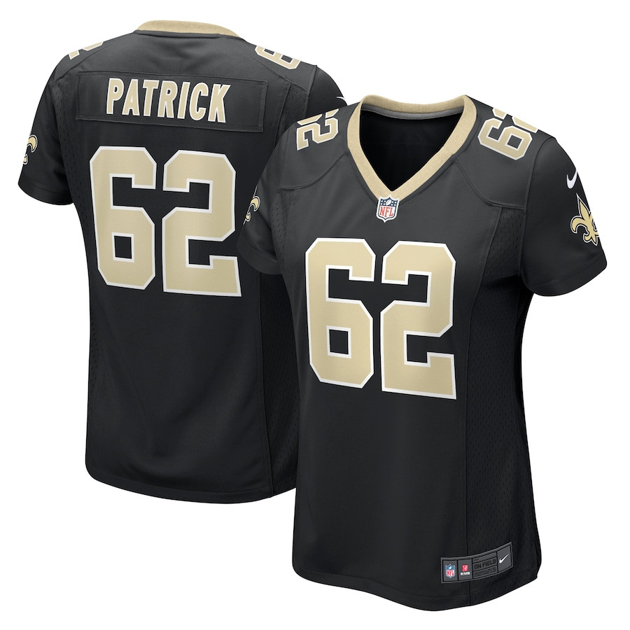 Lucas Patrick 62 New Orleans Saints Women's Game Jersey - Black JS2239 nicesnker