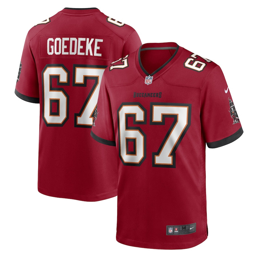 Luke Goedeke 67 Tampa Bay Buccaneers Game Men Jersey - Red JS4621 nicesnker