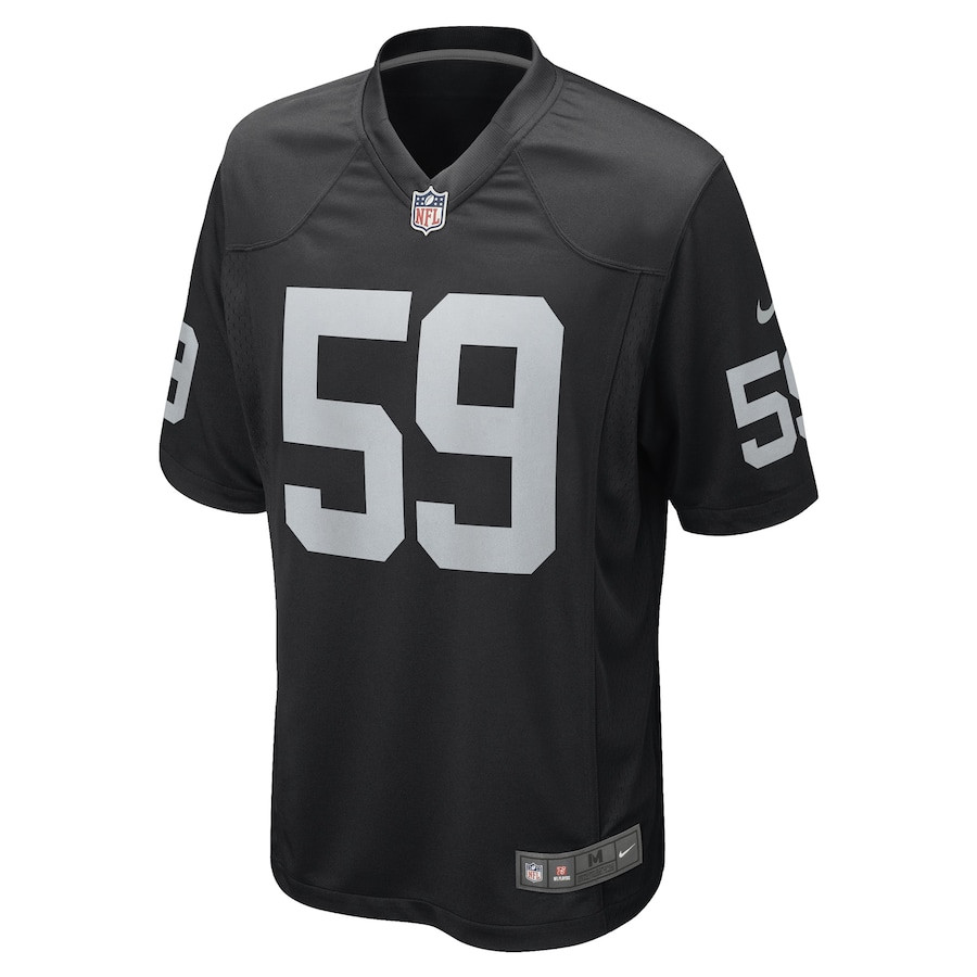 Alternative view of Luke Masterson 59 Las Vegas Raiders Team Game Men Jersey - Black JS7109 nicesnker