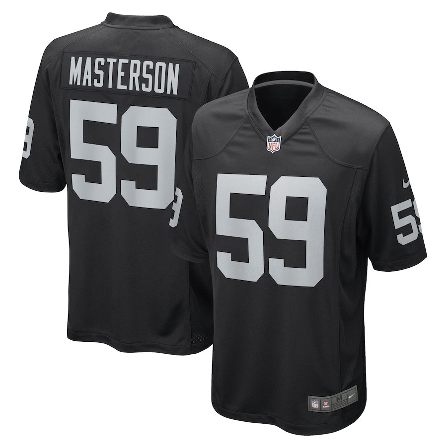 Luke Masterson 59 Las Vegas Raiders Team Game Men Jersey - Black JS7109 nicesnker