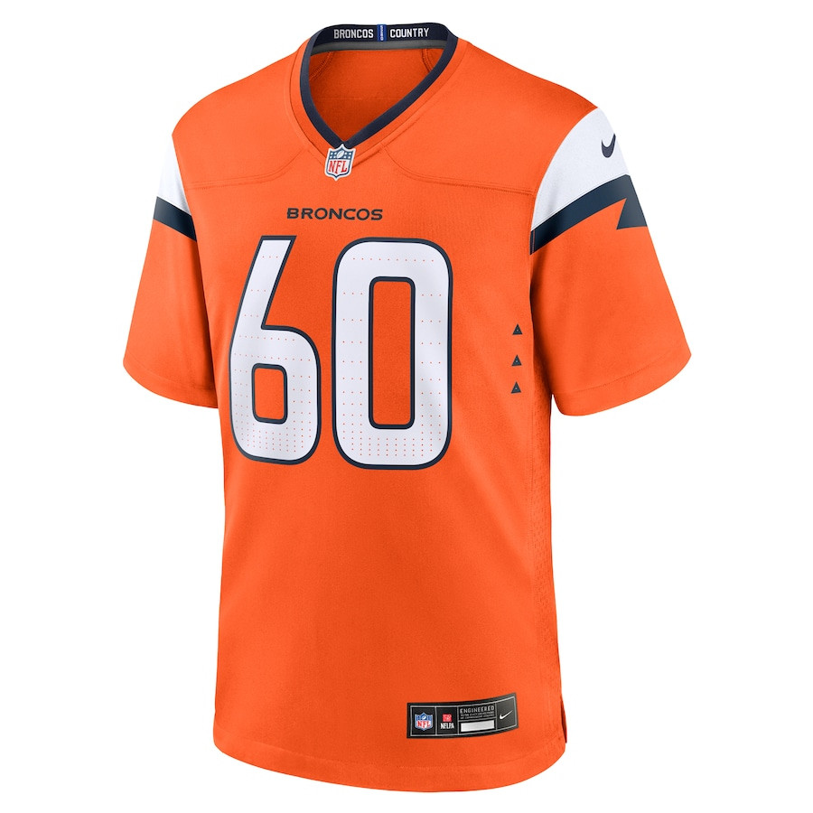 Alternative view of Luke Wattenberg 60 Denver Broncos Team Game Men Jersey - Orange JS6129 nicesnker