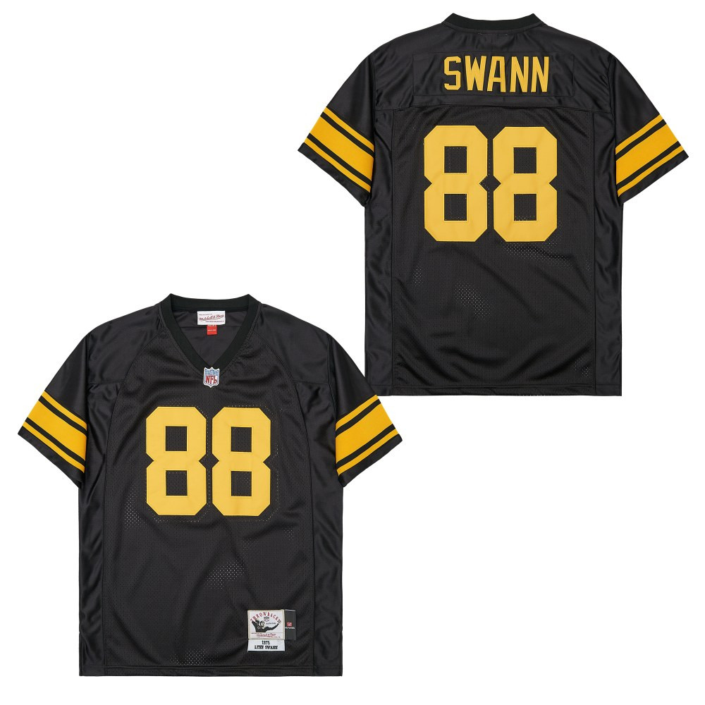 Alternative view of Lynn Swann 88 Pittsburgh Steelers Retro Throwback Men Jersey - Black JS9466 nicesnker