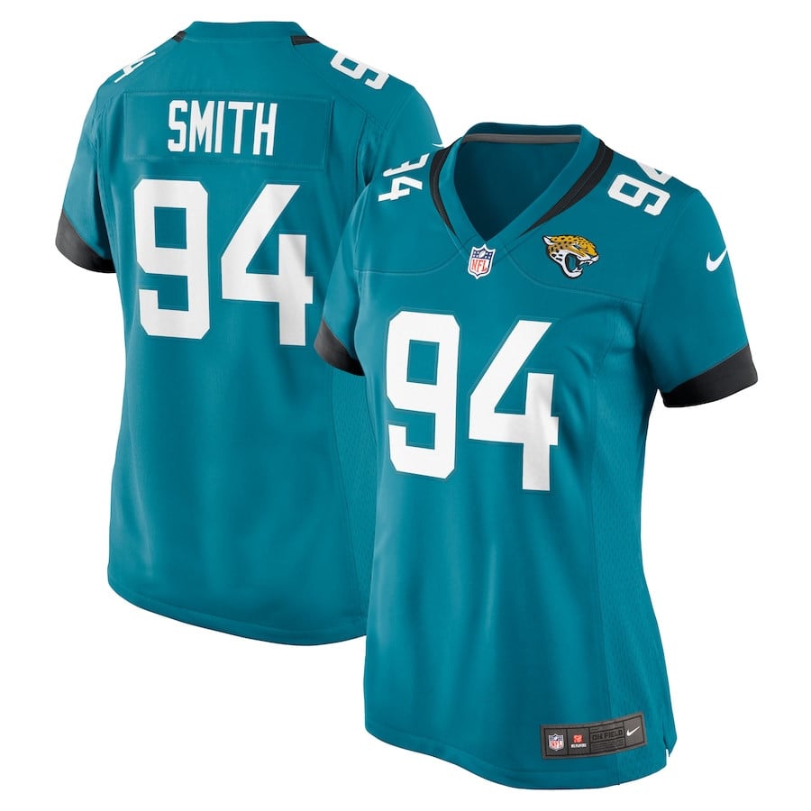 Maason Smith 94 Jacksonville Jaguars Women's Game Jersey - Teal JS8561 nicesnker