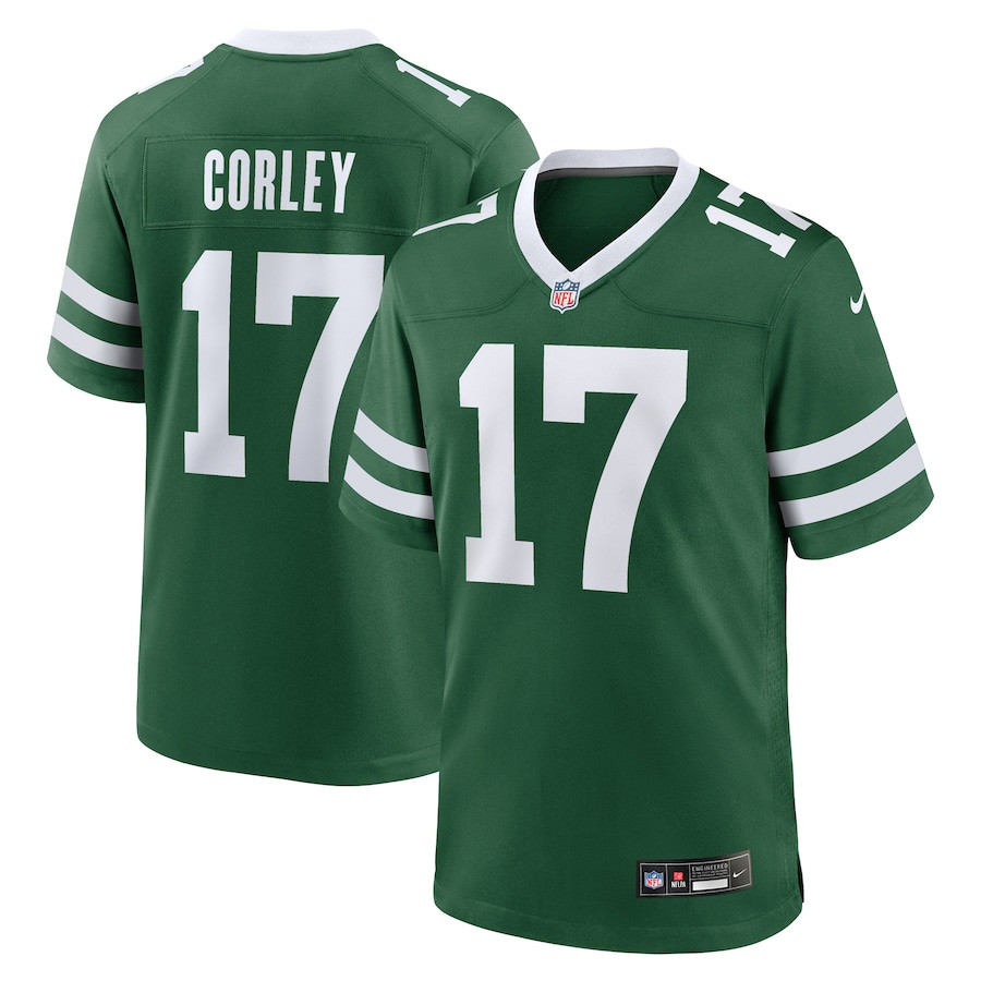 Malachi Corley 17 New York Jets Team Game Men Jersey - Legacy Green JS1398 nicesnker