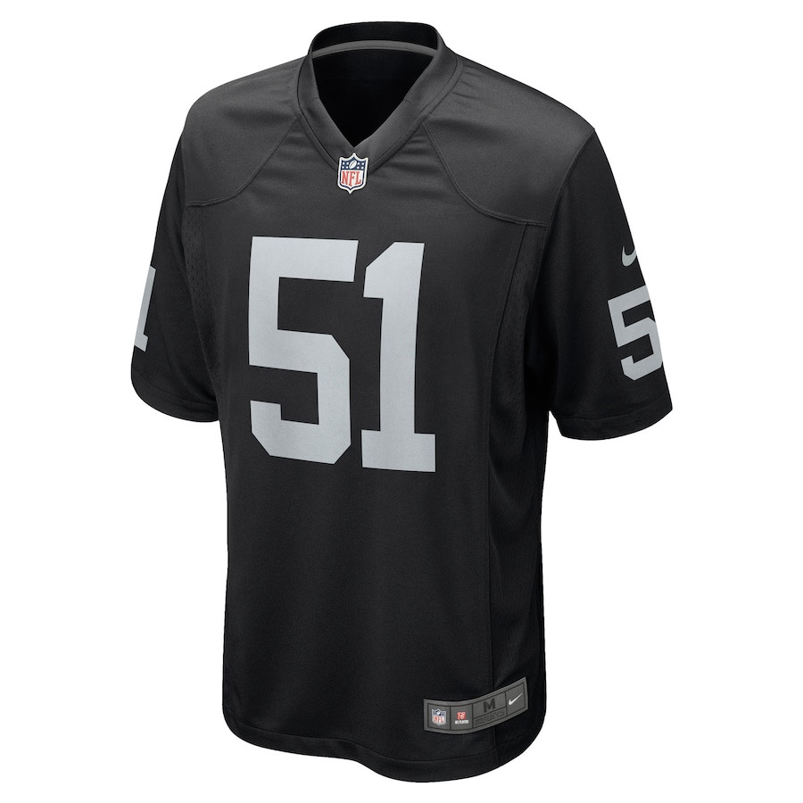 Alternative view of Malcolm Koonce 51 Las Vegas Raiders Men Game Jersey - Black JS5888 nicesnker