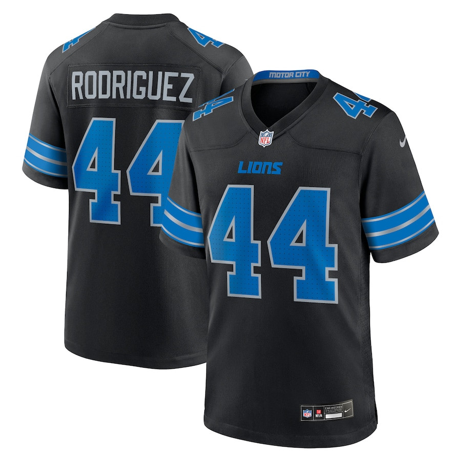 Malcolm Rodriguez 44 Detroit Lions 2nd Alternate Game Jersey - Black, Men JS8041 nicesnker