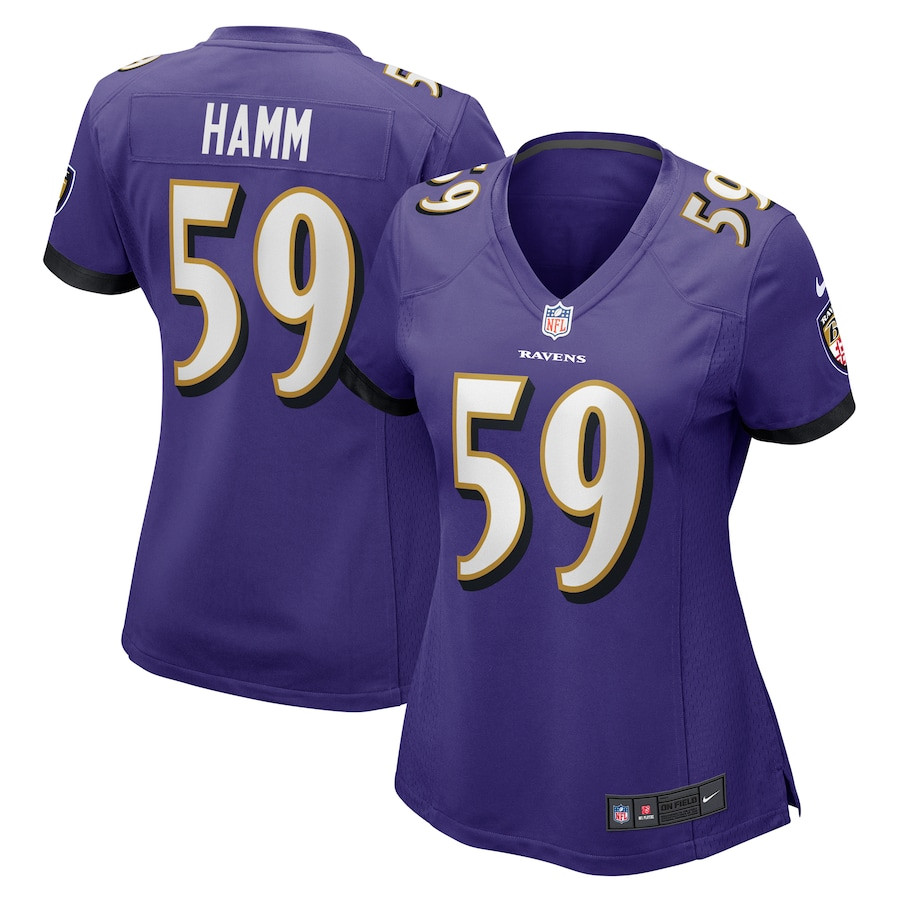 Malik Hamm 59 Baltimore Ravens Women's Game Jersey - Purple JS9075 nicesnker