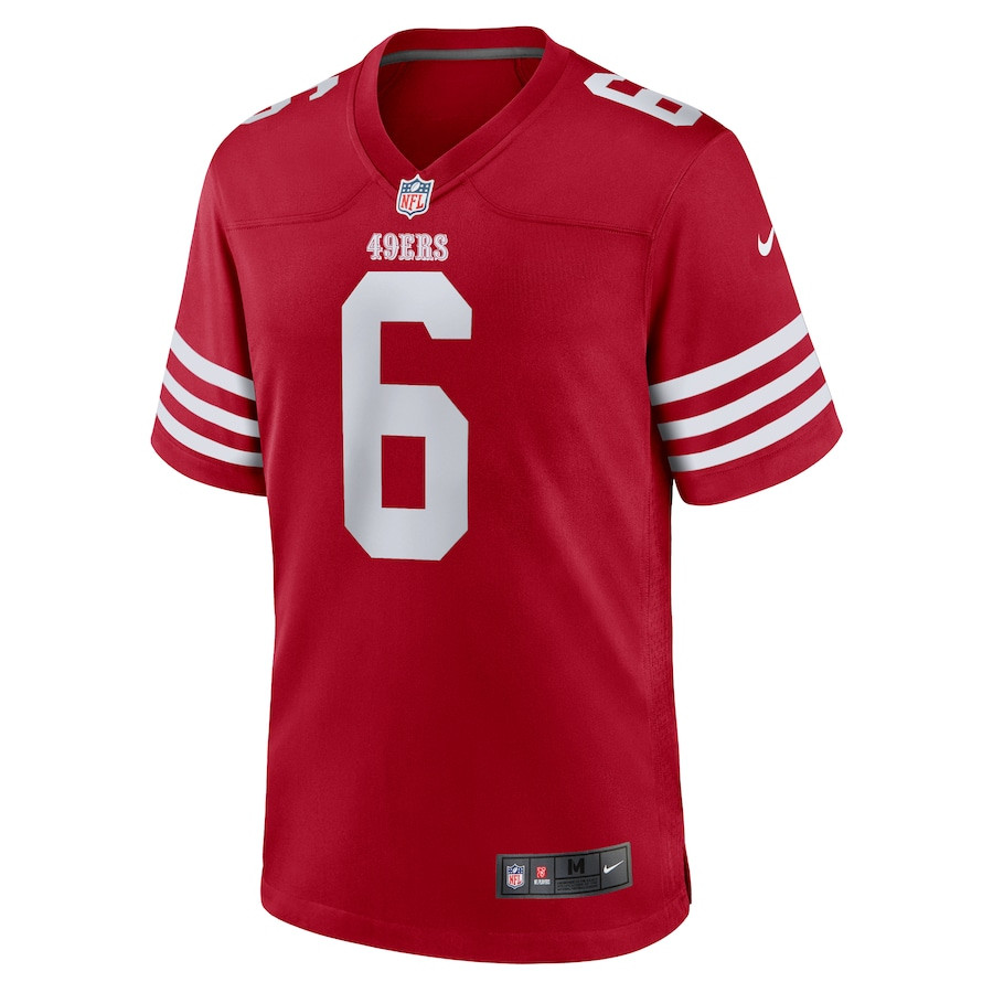Alternative view of Malik Mustapha 6 San Francisco 49ers Game Men Jersey - Scarlet JS9401 nicesnker