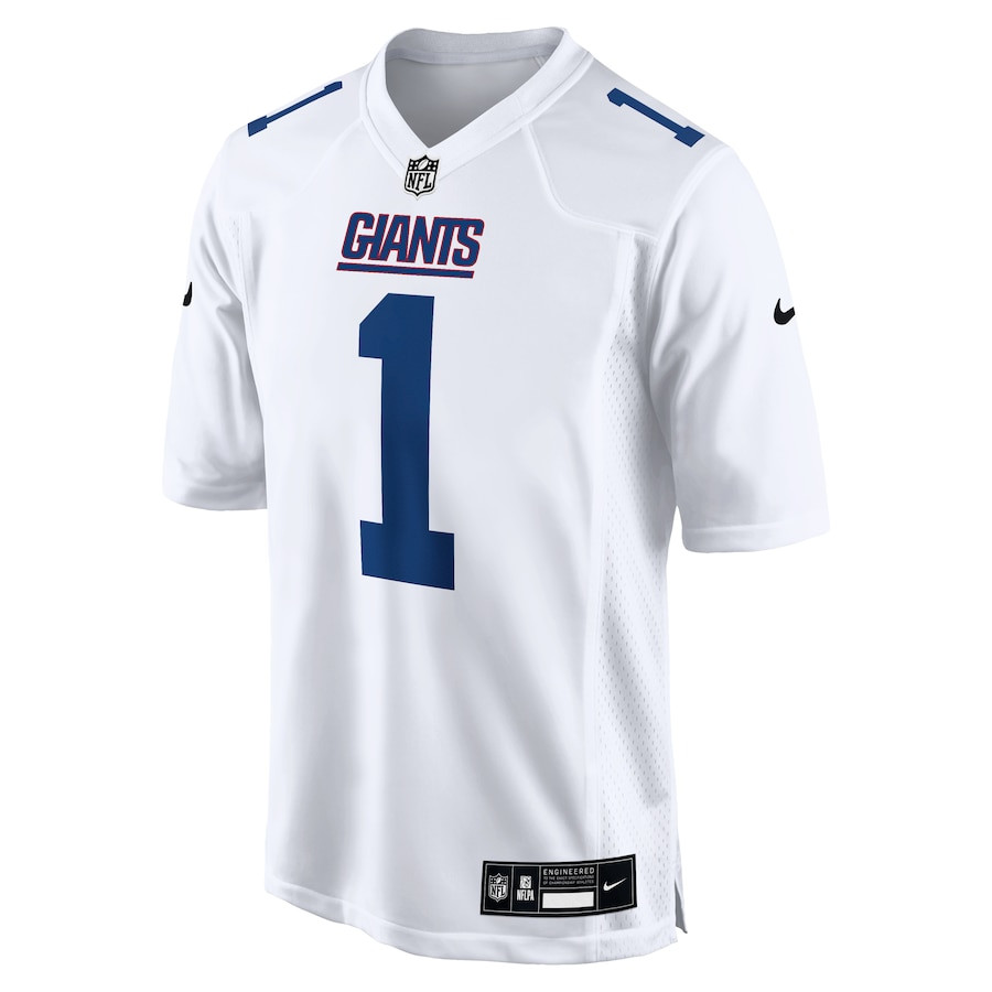 Alternative view of Malik Nabers 1 New York Giants Fashion Men Jersey - Tundra White JS7085 nicesnker