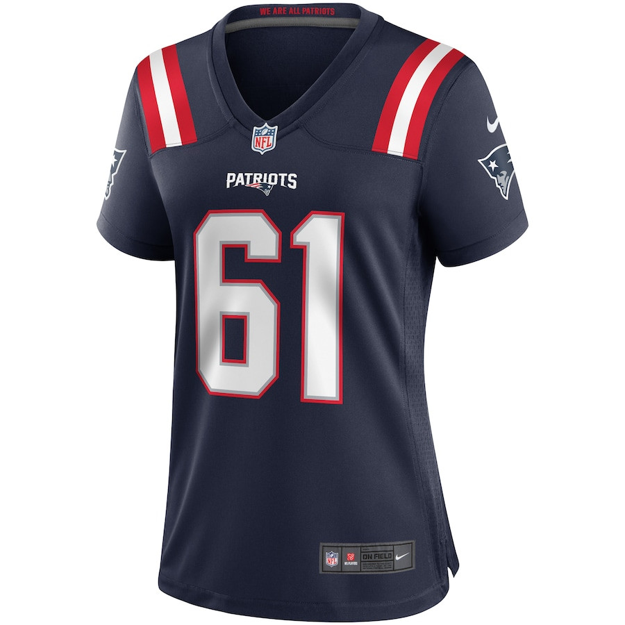 Alternative view of Marcus Cannon 61 New England Patriots Women Game Jersey - Navy JS4020 nicesnker