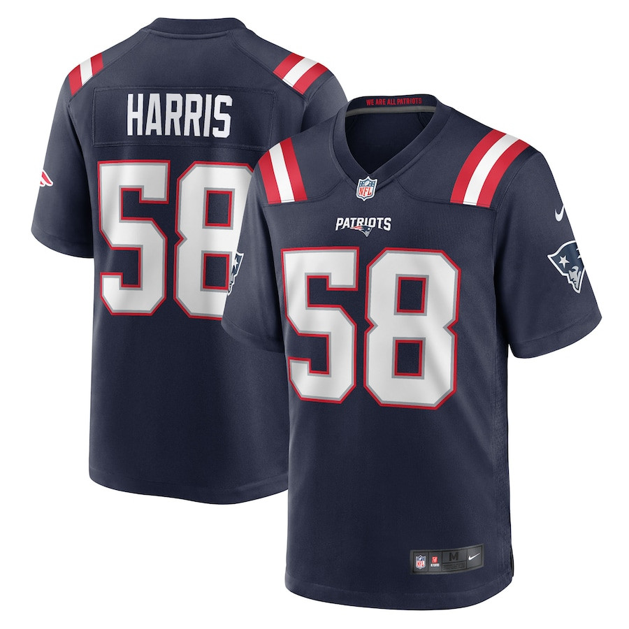 Marcus Harris 58 New England Patriots Team Game Men Jersey - Navy JS5104 nicesnker