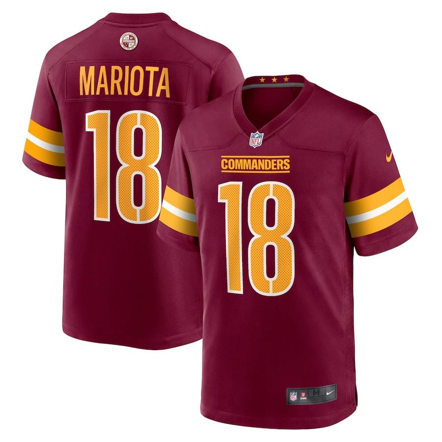 Marcus Mariota 18 Washington Commanders Game Men Jersey - Burgundy JS1788 nicesnker