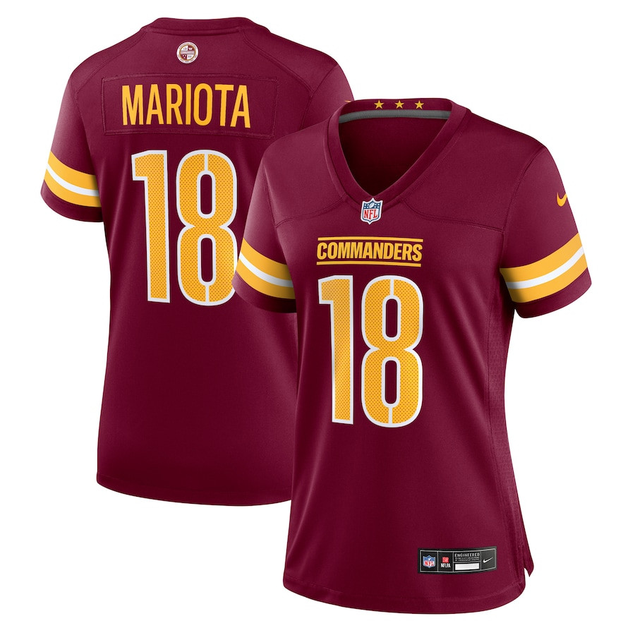 Marcus Mariota 18 Washington Commanders Women's Game Jersey - Burgundy JS5530 nicesnker