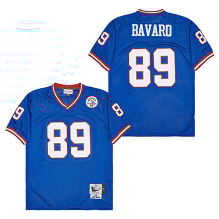 Mark Bavaro 89 New York Giants Spider Lockhart 43 Patch Throwback Men Jersey - Blue JS8001 nicesnker