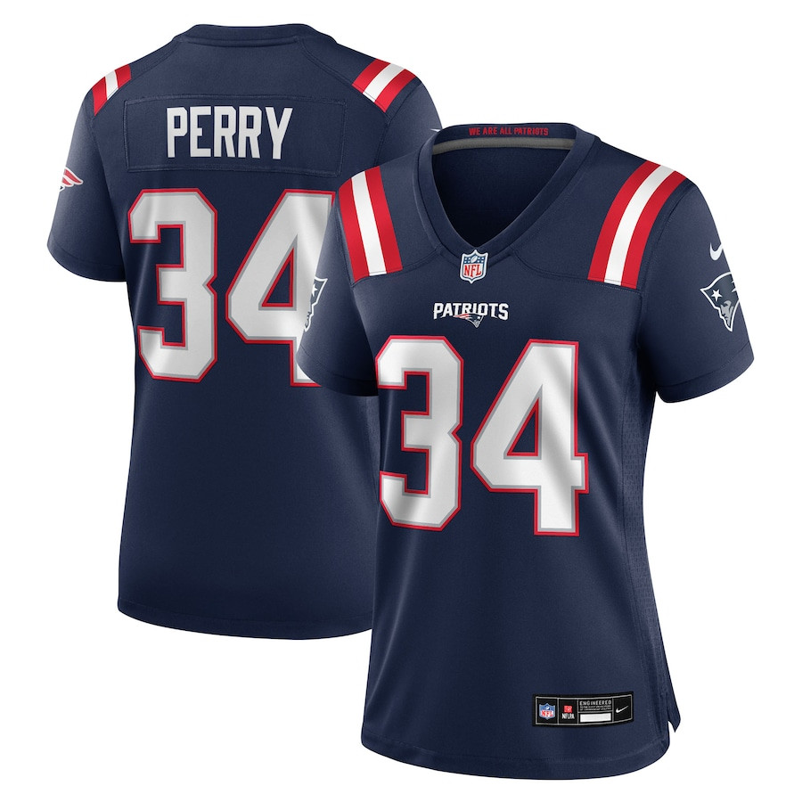 Mark Perry 34 New England Patriots Women's Team Game Jersey - Navy JS5977 nicesnker