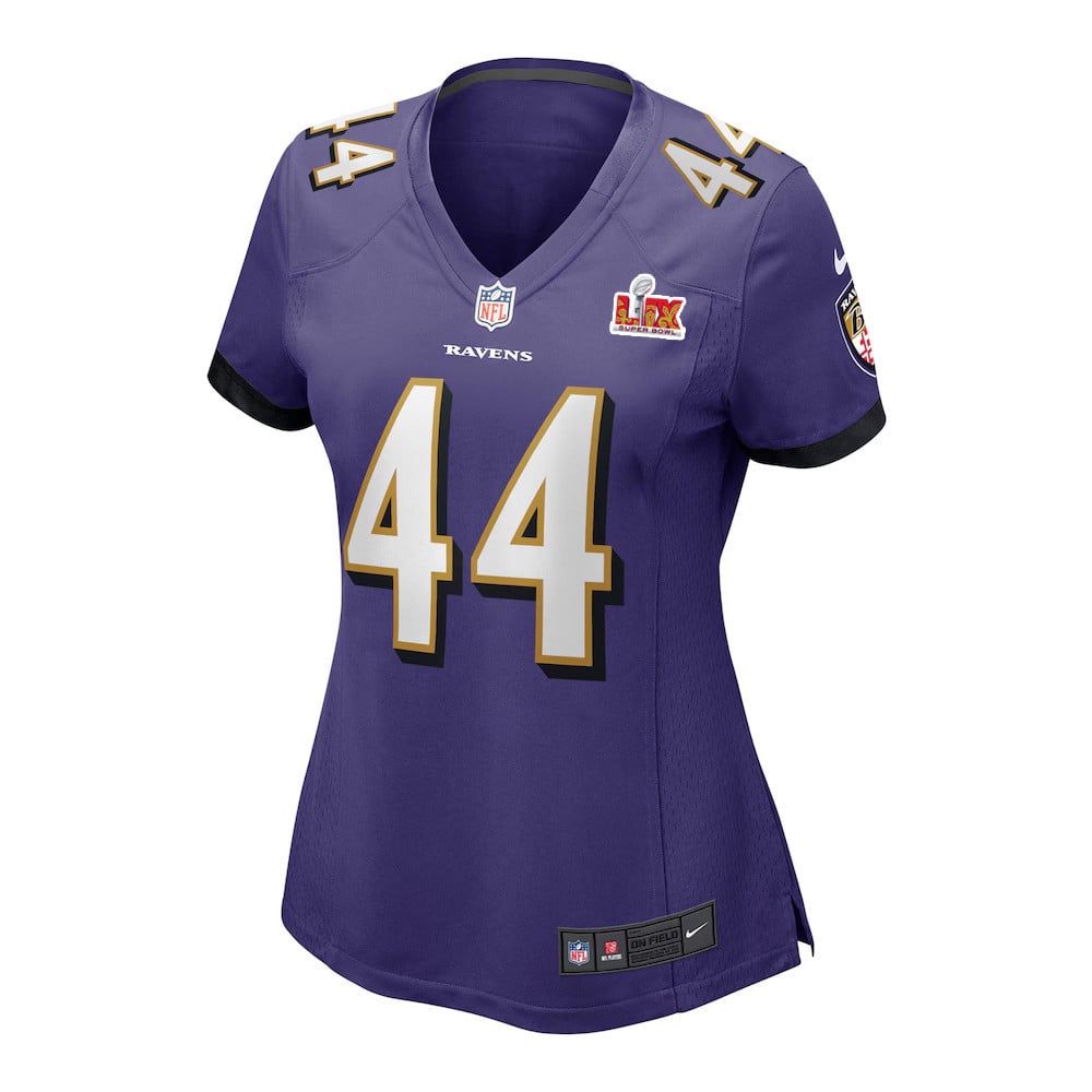 Alternative view of Marlon Humphrey #44 Baltimore Ravens Super Bowl LIX Women's Jersey - Purple JS9664 nicesnker