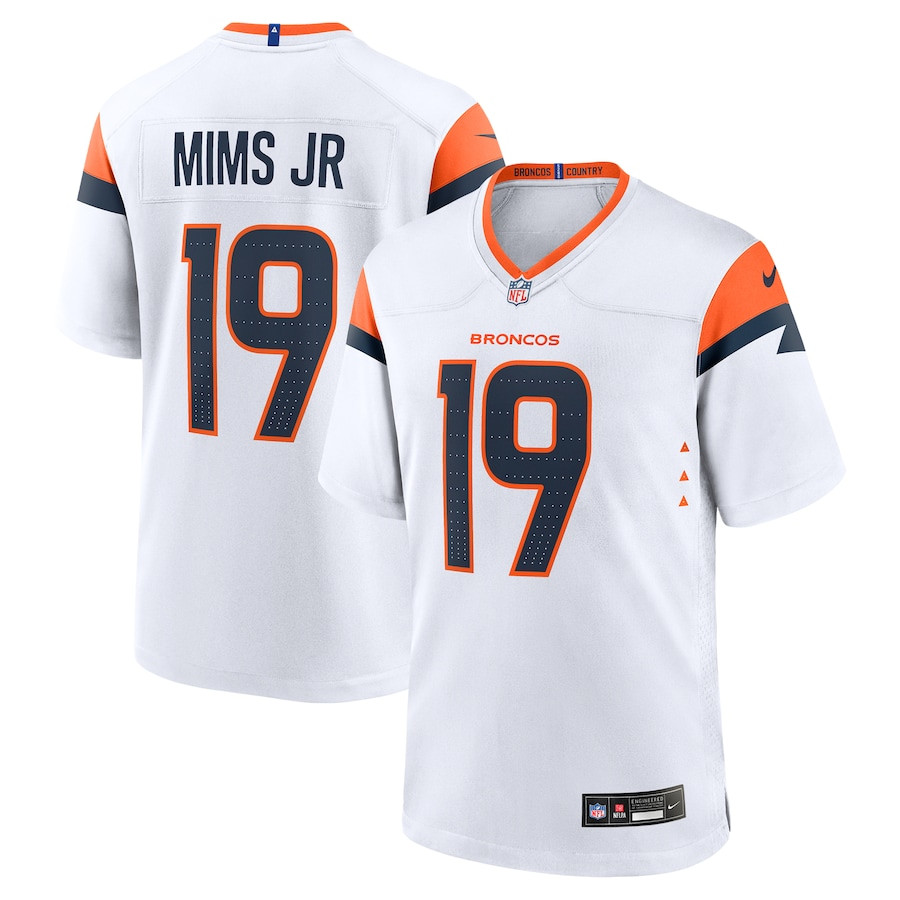 Marvin Mims Jr 19 Denver Broncos Game Men Jersey - White JS7478 nicesnker