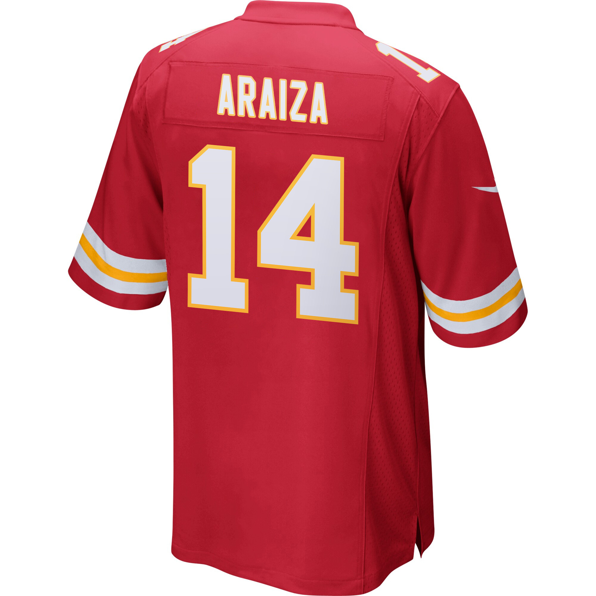 Alternative view of Matt Araiza 14 Kansas City Chiefs Super Bowl LIX Champions Patch Game Men Jersey - Red JS6085 nicesnker