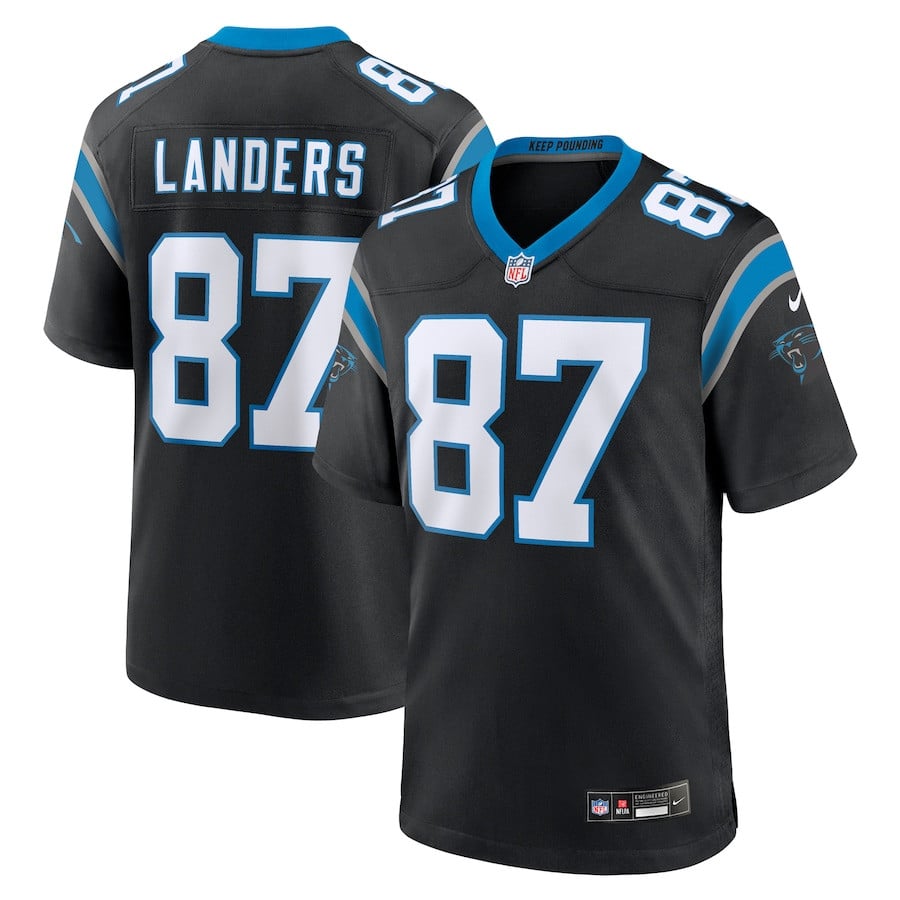 Matt Landers 87 Carolina Panthers Game Men Jersey - Black JS4968 nicesnker