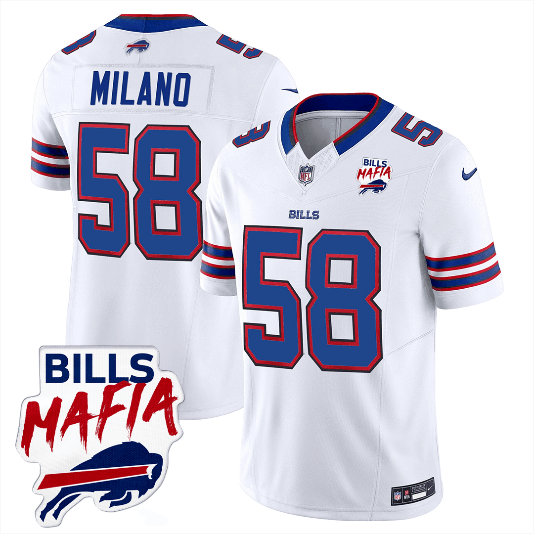 Matt Milano 58 Buffalo Bills Bills Mafia Patch Game Men Jersey - White JS5839 nicesnker