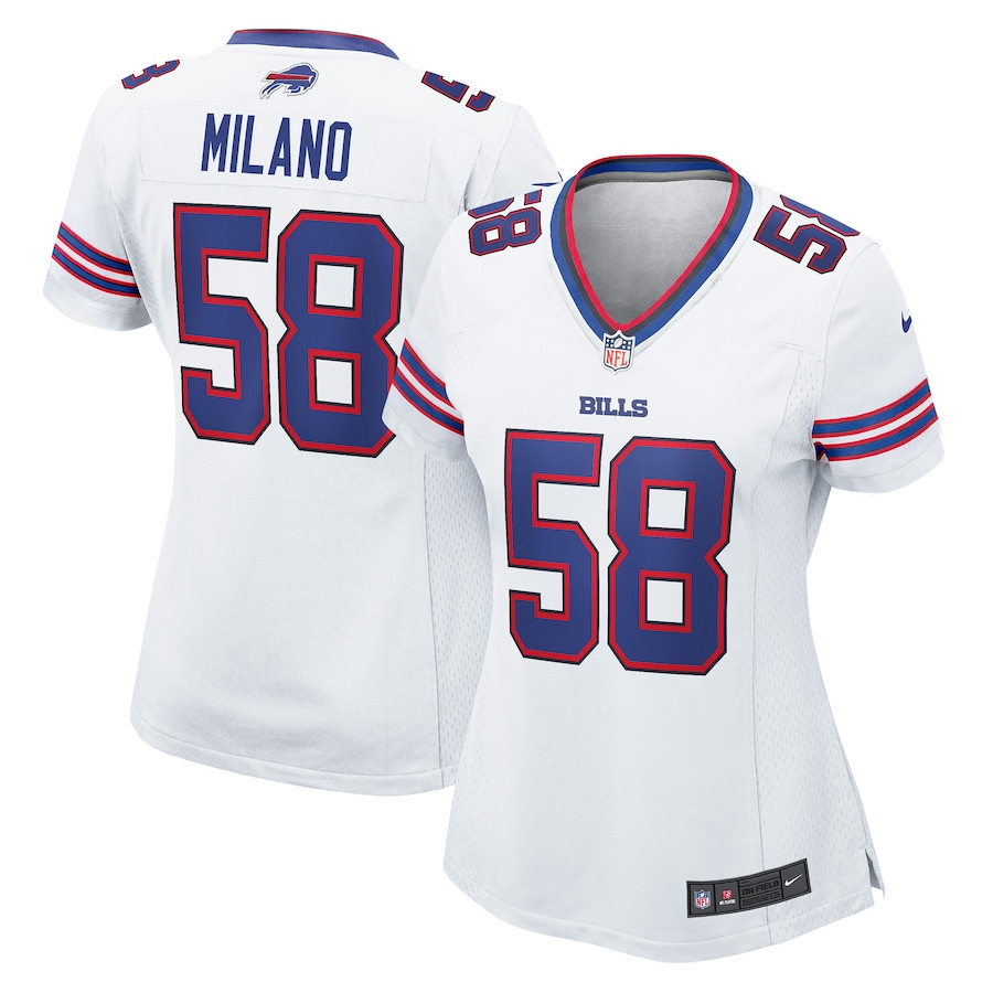 Matt Milano 58 Buffalo Bills Women's Game Jersey - White JS3654 nicesnker