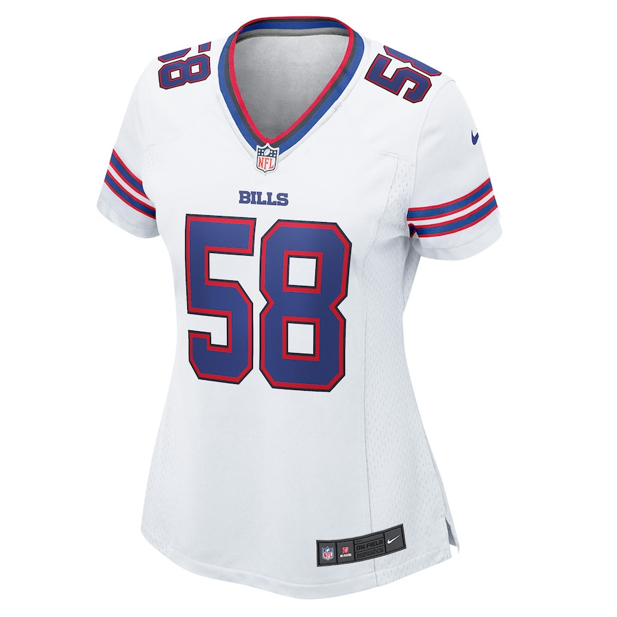 Alternative view of Matt Milano 58 Buffalo Bills Women's Game Jersey - White JS3654 nicesnker