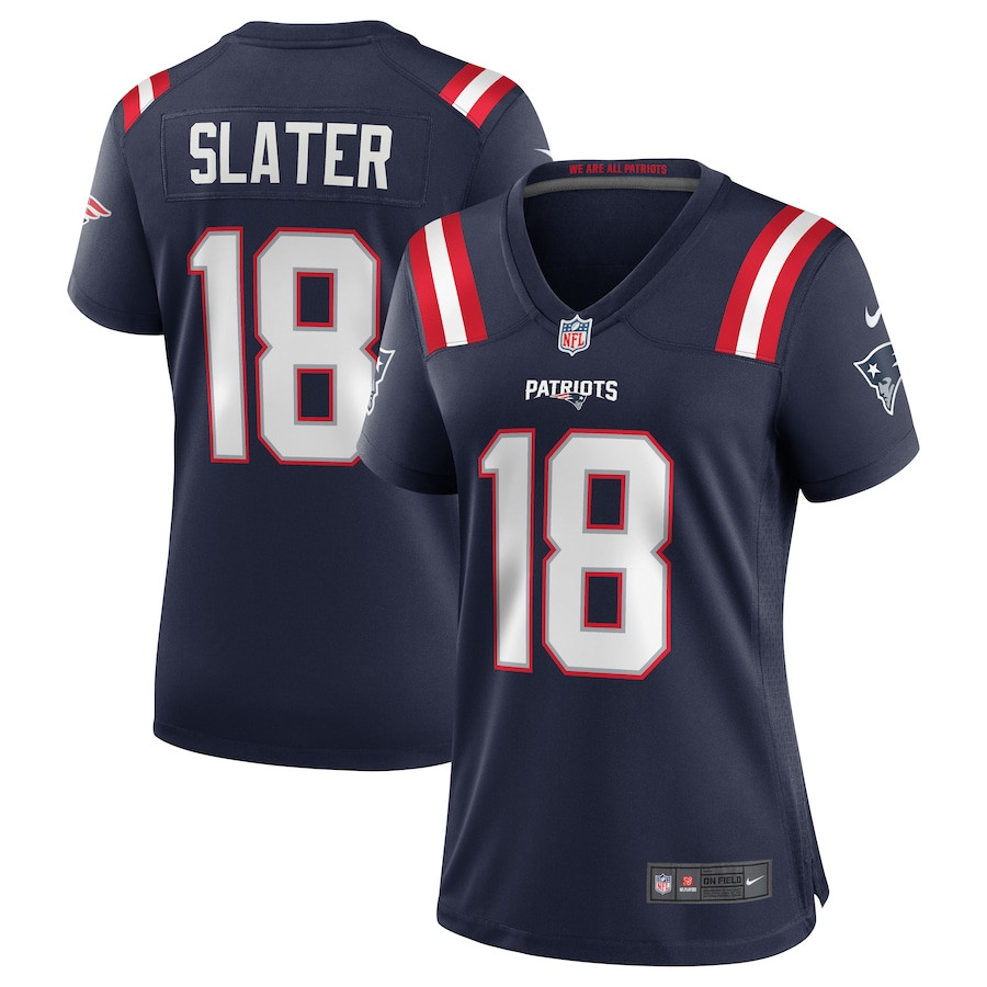 Matthew Slater 18 New England Patriots Women Team Game Jersey - Navy JS6469 nicesnker