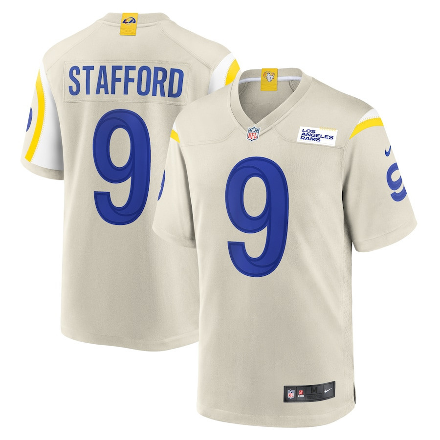 Matthew Stafford 9 Los Angeles Rams Game Men Jersey - Bone JS8087 nicesnker