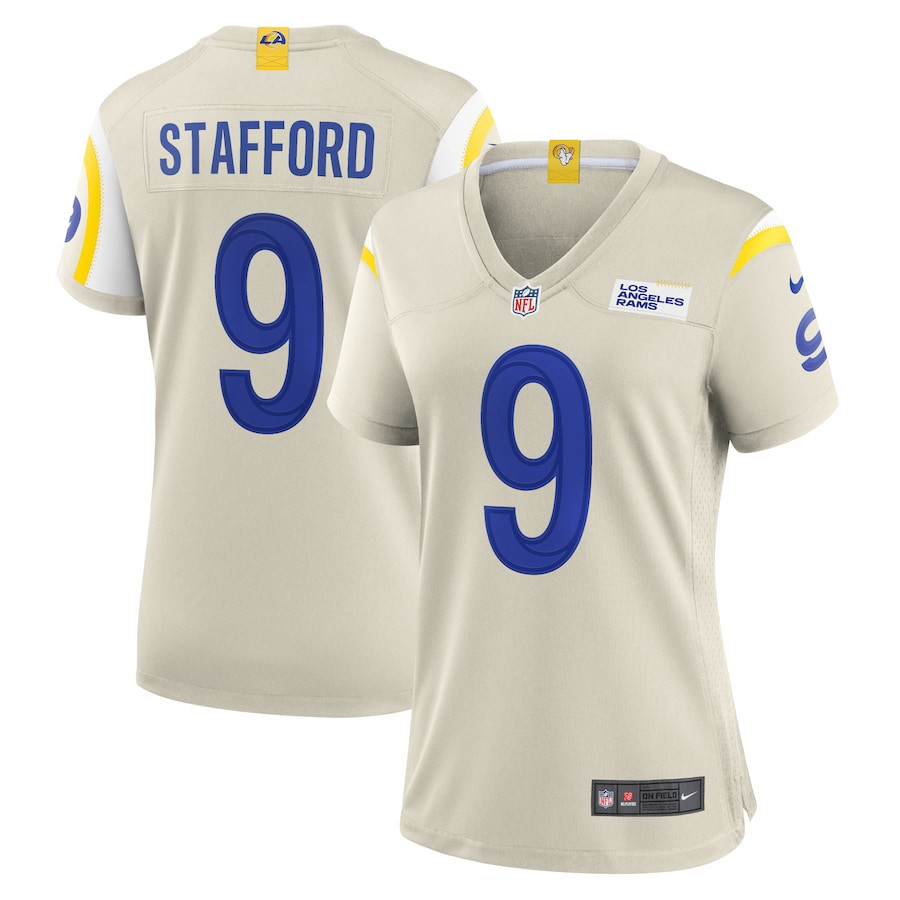Matthew Stafford 9 Los Angeles Rams Women's Game Jersey - Bone JS2007 nicesnker