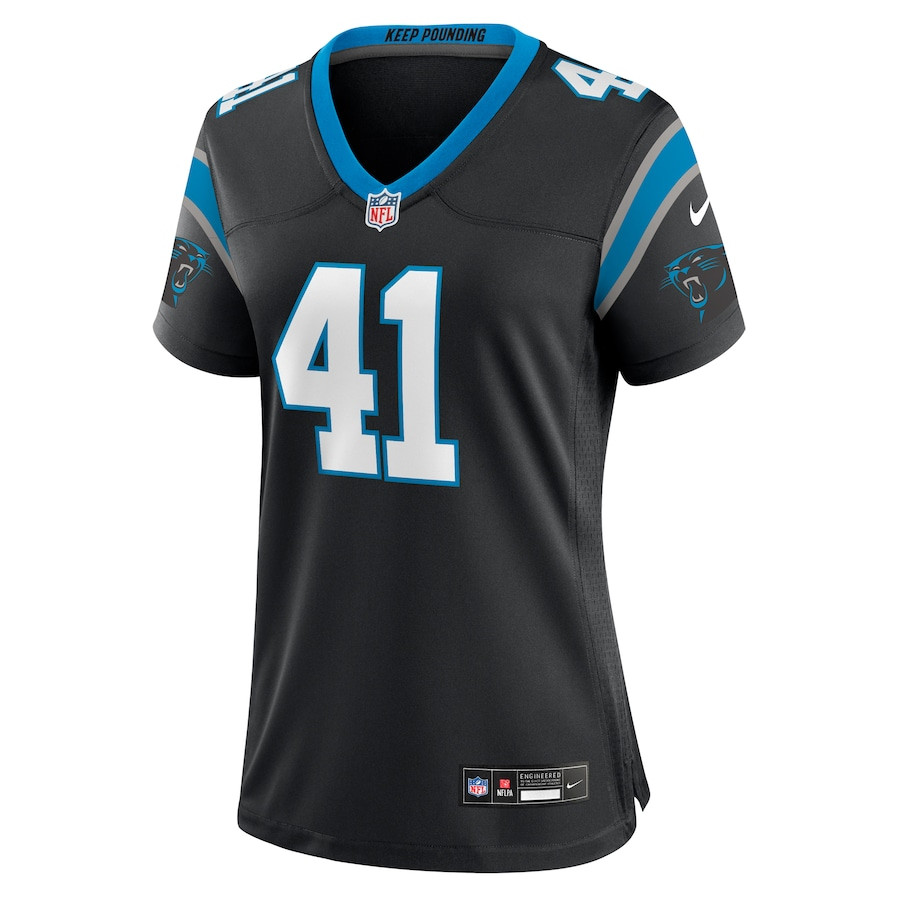 Alternative view of Matthias Farley 41 Carolina Panthers Women's Team Game Jersey - Black JS1538 nicesnker