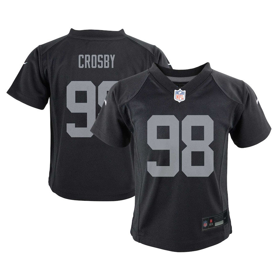 Maxx Crosby 98 Las Vegas Raiders Game YOUTH Jersey - Black JS9380 nicesnker