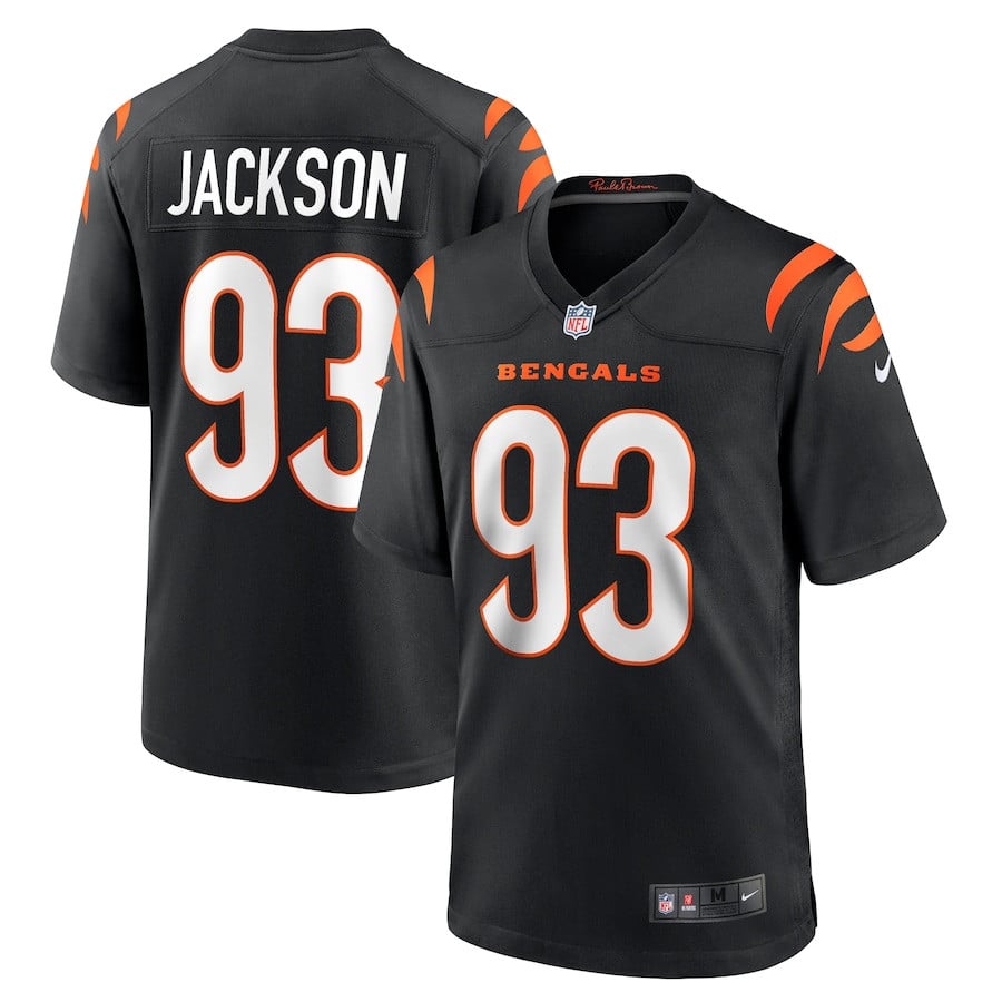 McKinnley Jackson 93 Cincinnati Bengals Game Men Jersey - Black JS9997 nicesnker
